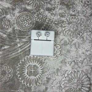 Classic Round CZ Stud Earrings - Clear Crystal